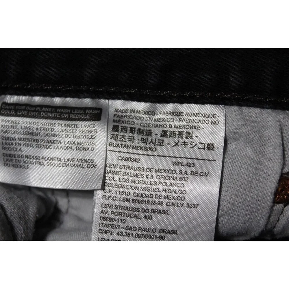 Levi's Jeans Mens 40x30 Black Denim 501 Orginal‎ Fit Stretch American Cowboy